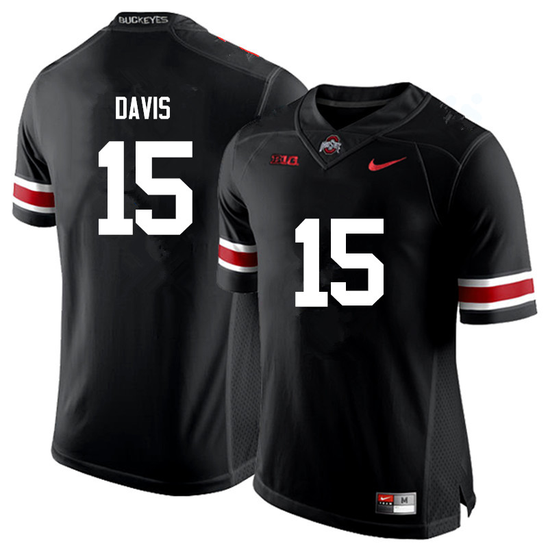 Men Ohio State Buckeyes #15 Wayne Davis College Football Jerseys Game-Black